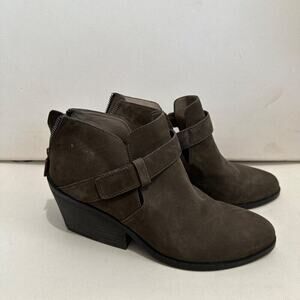 Eileen Fisher Ives Ankle Booties Nubuck Suede Leather Heeled Womens Size 8.5